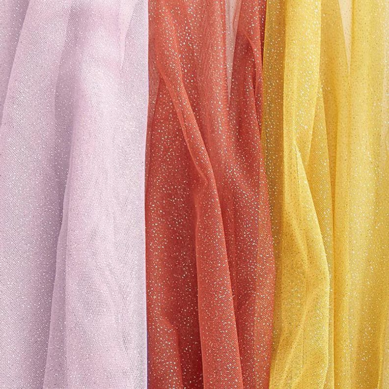 Tissu tulle scintillant – mauve/or,  image number 6