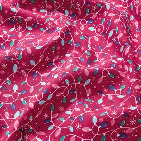 Tissu en coton Popeline guirlande lumineuse – pourpre/bleu clair, 