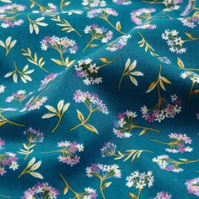 Tissu en coton Cretonne Fleurs délicates – bleu océan,  Tissu en coton Cretonne Fleurs délicates – bleu océan,