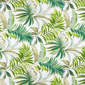 Tissu décoratif Toile feuilles exotiques – vert/blanc, 
