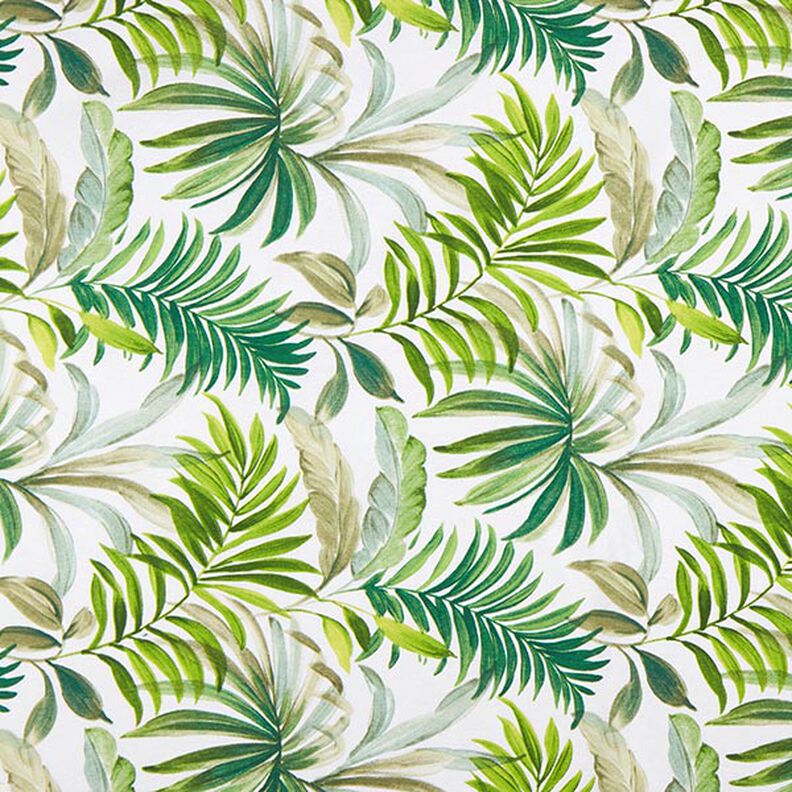 Tissu décoratif Toile feuilles exotiques – vert/blanc, image number 1