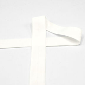Biais élastique (pré-plié) mat [20 mm] – blanc, 