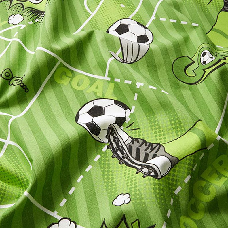 Tissu de décoration Semi-panama Match de football – vert,  image number 2