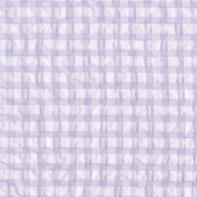 Seersucker à gros carreaux vichy – blanc/lilas pastel,  image number 1