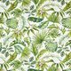 Tissu de décoration Semi-panama feuilles exotiques – vert/blanc,  thumbnail number 1
