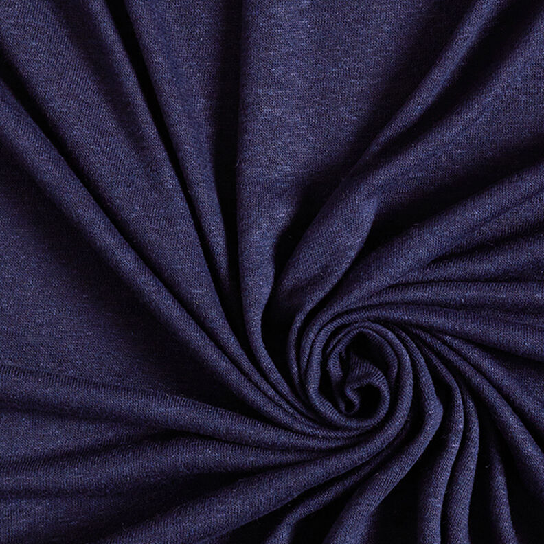 Tricot fin mélange viscose lin – bleu marine, image number 1