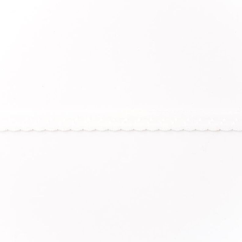 Bande à border élastique Dentelle [12 mm] – blanc,  image number 1