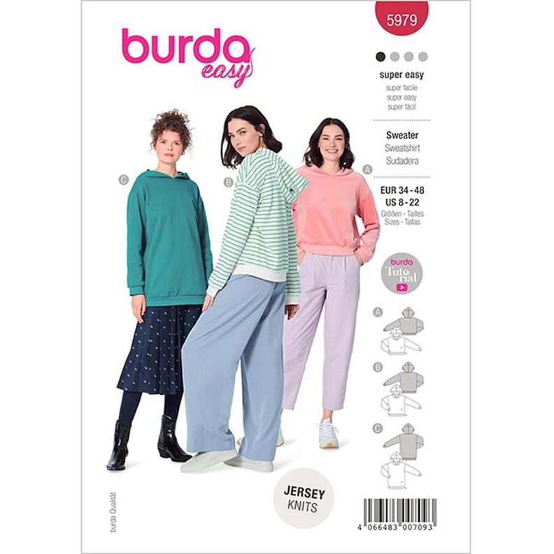 Pull / Hoodie trois longueurs | Burda 5979 | 34-48,  image number 1