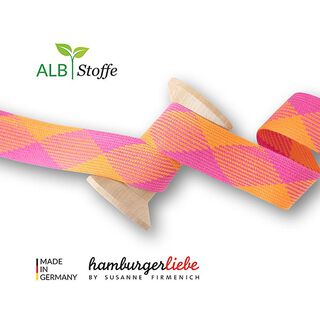 Cordon tressé bio Twist Me Flat [35 mm] | Albstoffe – rose/orange, 