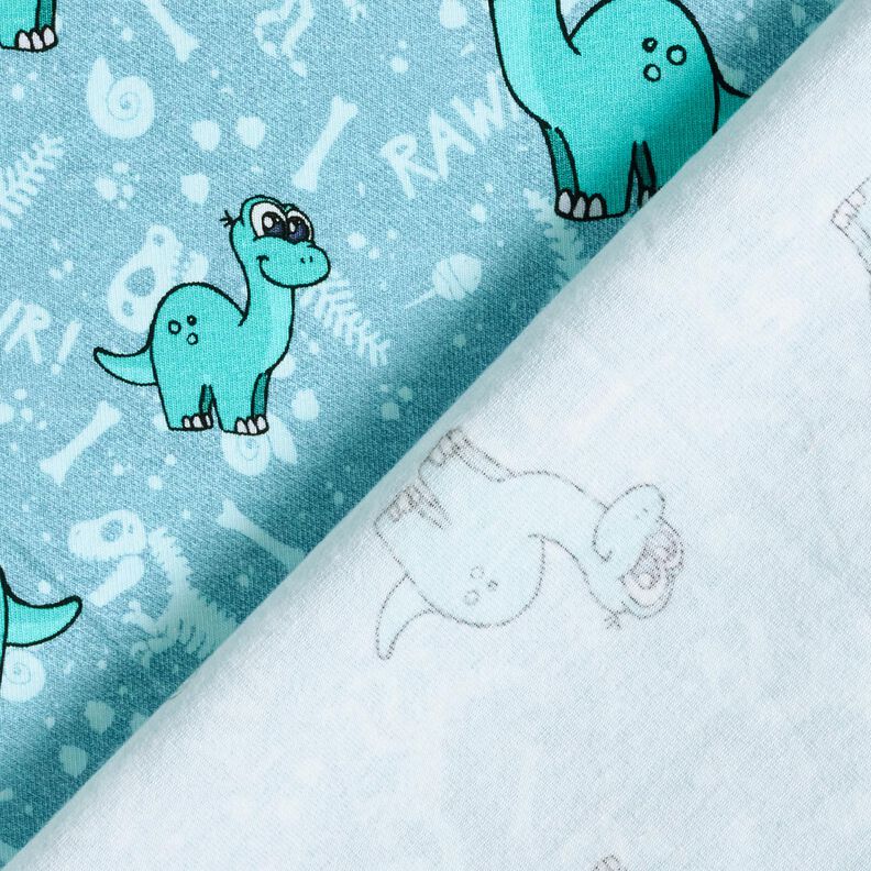 Jersey coton Dinosaures et fossiles | Glitzerpüppi – bleu clair/menthe poivrée,  image number 4