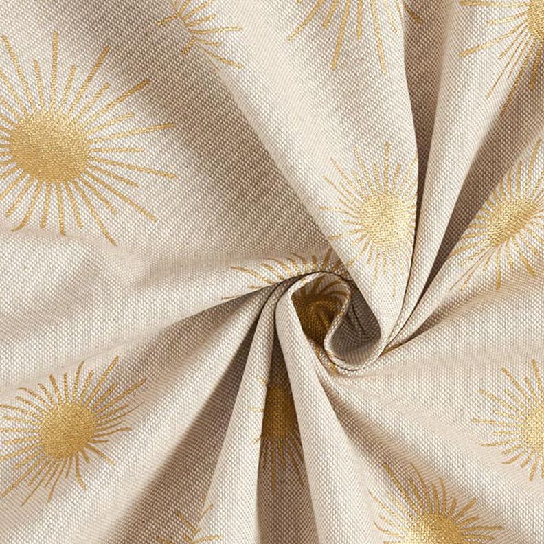 Tissu de décoration Semi-panama Soleils d’or – nature,  image number 3