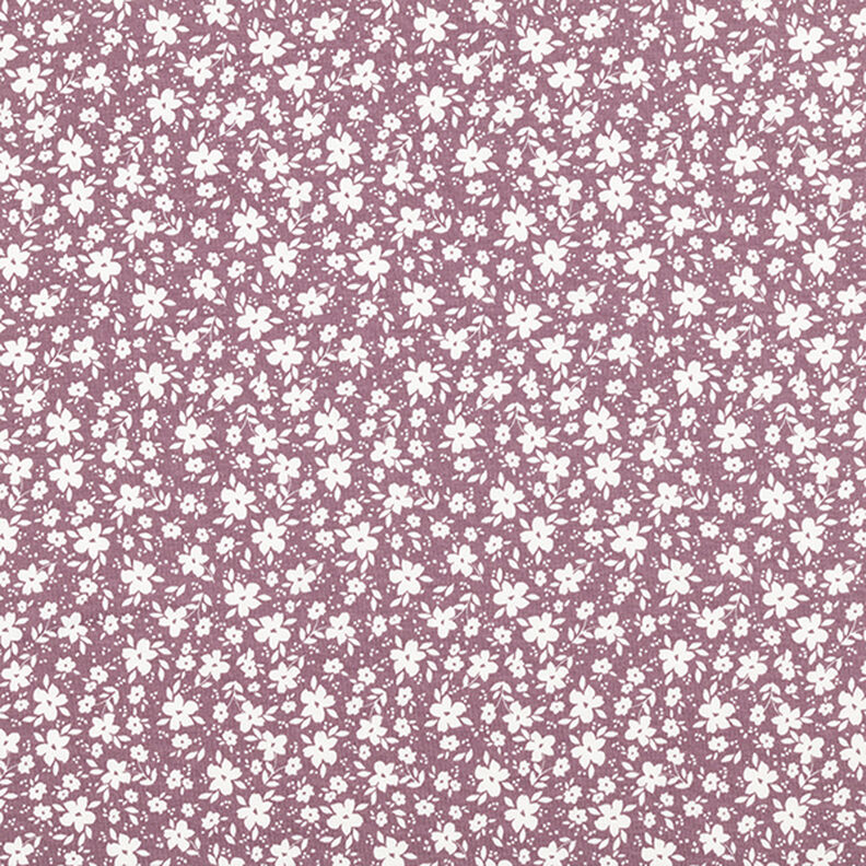 Jersey coton Fleurs bicolores  – vieux rose foncé,  image number 1