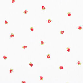 Popeline coton Fraises sucrées – blanc, 