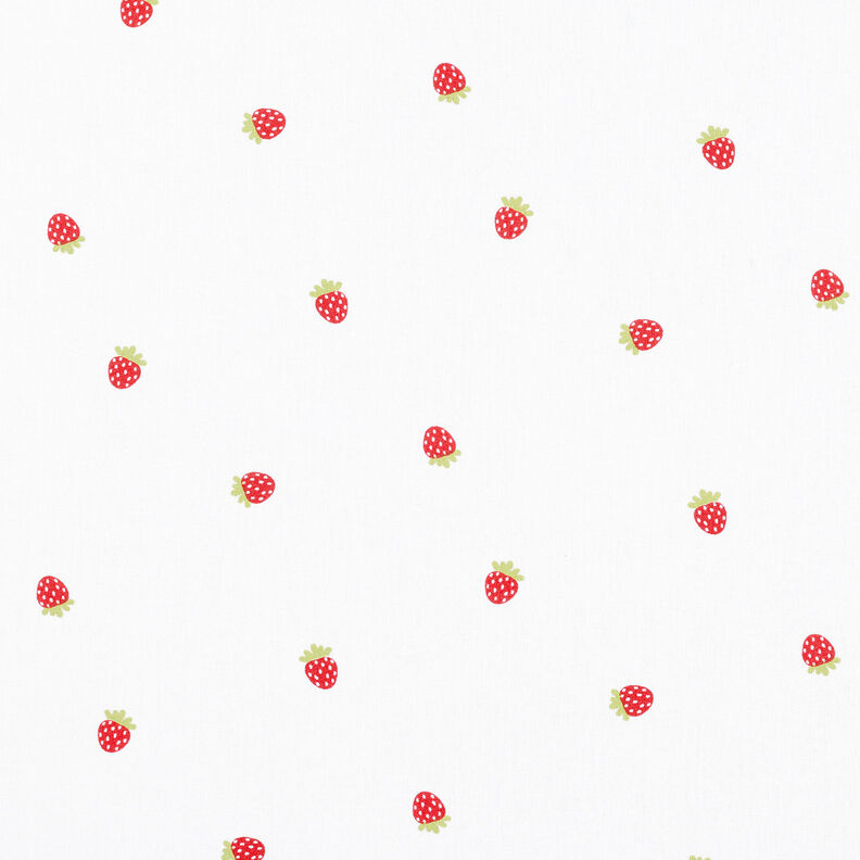 Popeline coton Fraises sucrées – blanc,  image number 1