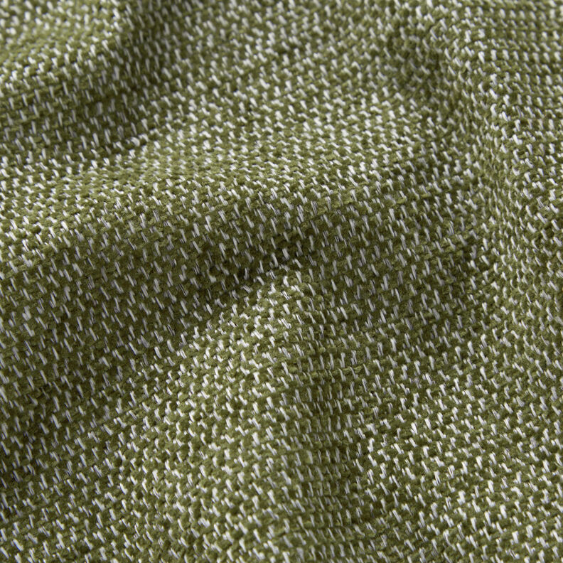 Tissu de revêtement Chenille Chiné – olive foncé/argent, image number 2