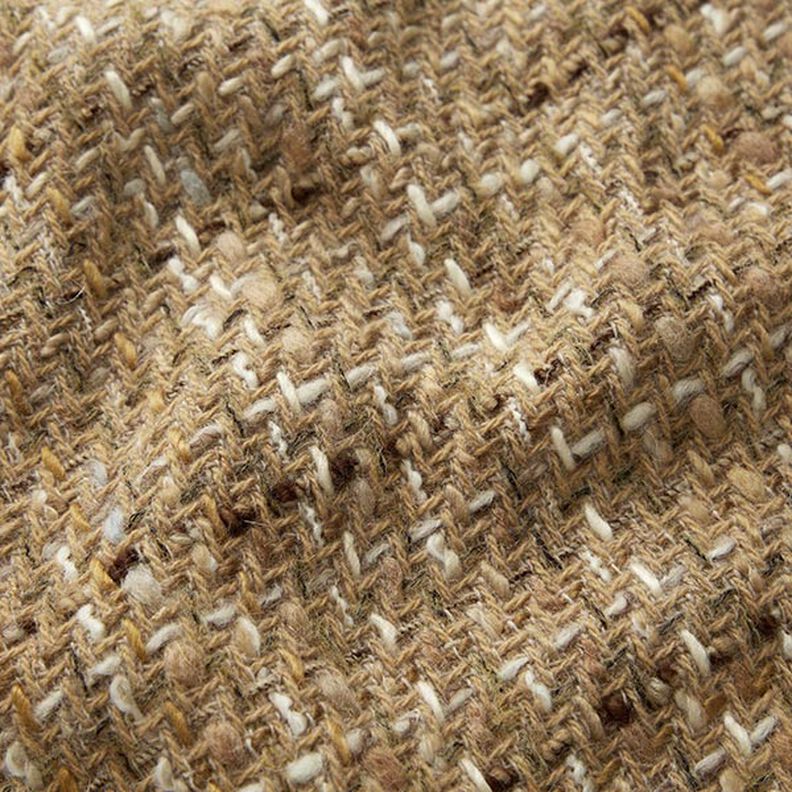 Tissu pour manteau en laine vierge mélangée, chiné – beige foncé,  image number 2