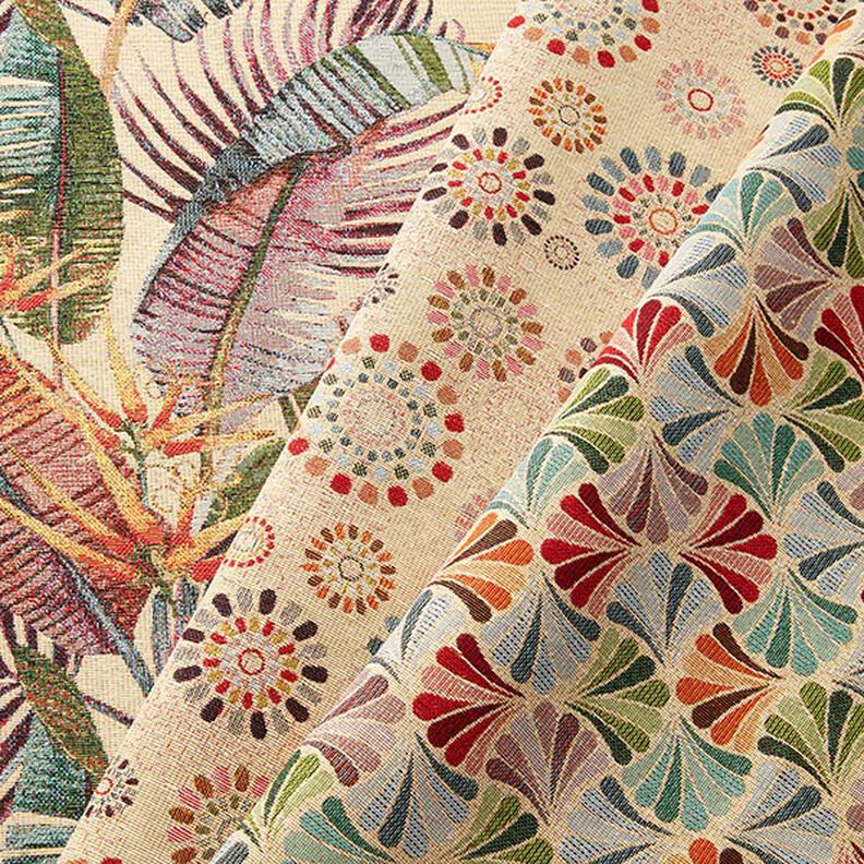 Tissu de décoration Gobelin Feuilles de palmier – beige clair/olive,  image number 5