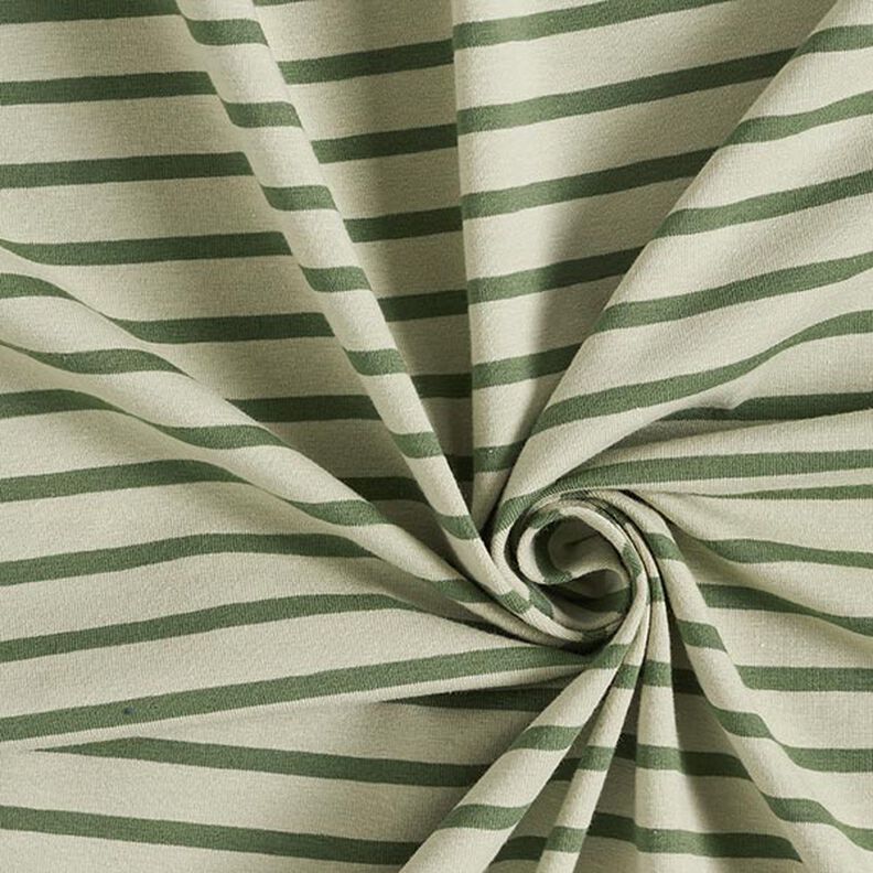 Jersey de coton Rayures fines et larges – roseau/pin, image number 3