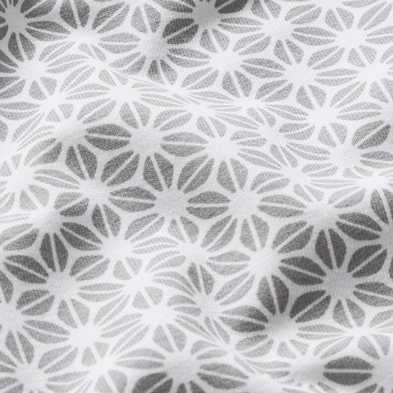 Jersey coton Motif floral abstrait – écru/gris,  image number 2