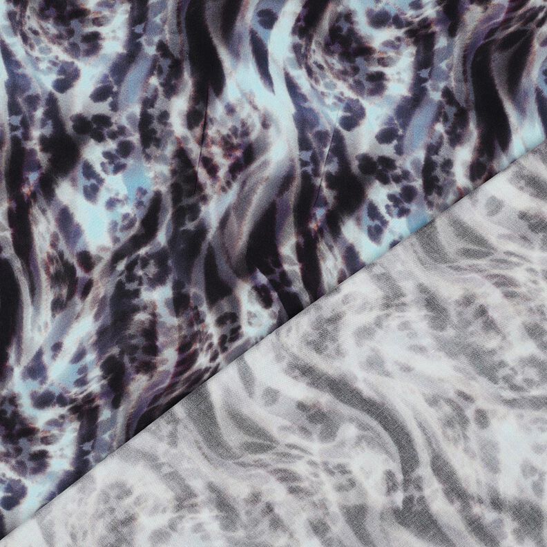 Tissu viscose LENZING™ ECOVERO™ impression numérique animal – bleu noir/bleu glacier,  image number 4
