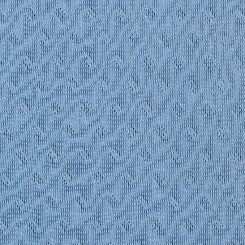 Jersey maille fine Motif à trous – bleu,  image number 1
