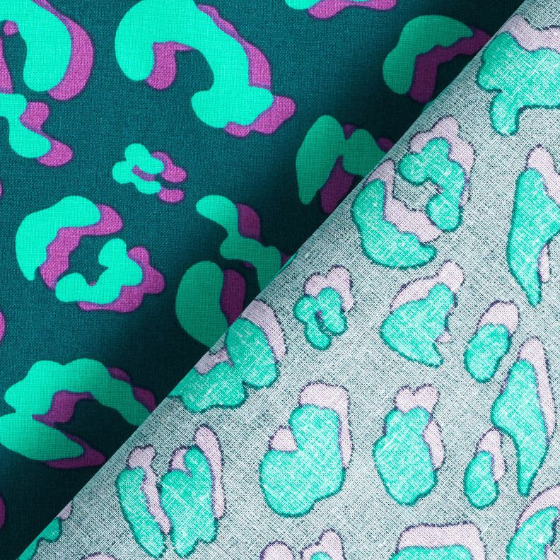 Coton enduit motif léopard abstrait | Poppy Fabrics – pétrole/lilas, image number 4