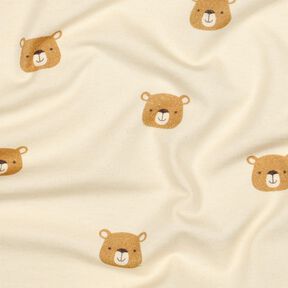 GOTS Jersey coton Ourson | Poppy Fabrics – écru/marron clair, 
