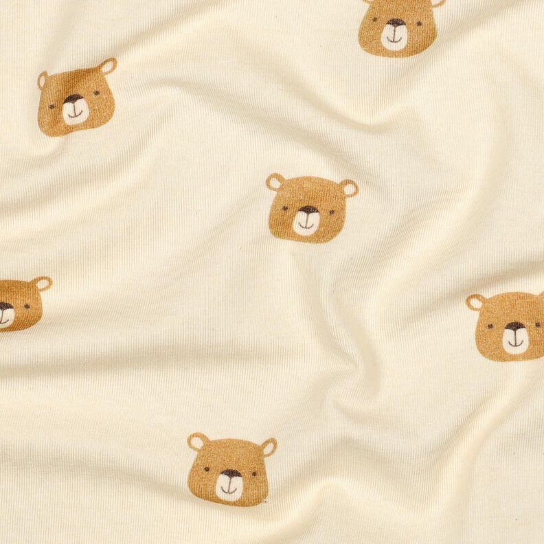 GOTS Jersey coton Ourson | Poppy Fabrics – écru/marron clair, image number 2