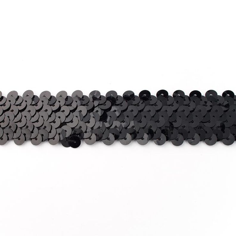 Galon pailleté élastique [30 mm] – noir,  image number 1