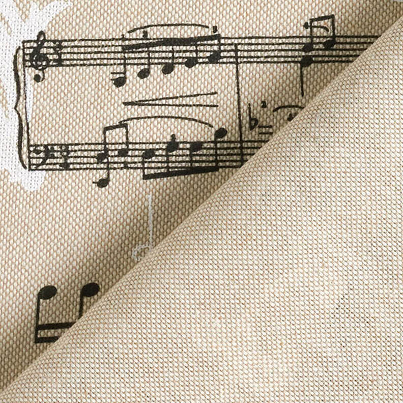 Tissu de décoration Semi-panama Musical – noir/nature, image number 4