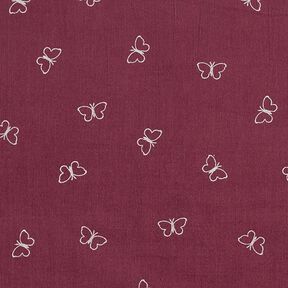 Velours milleraies Papillons scintillants – rouge bordeaux, 
