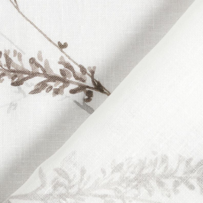 Tissu pour voilages Voile Branches tendres – blanc/argent, image number 4