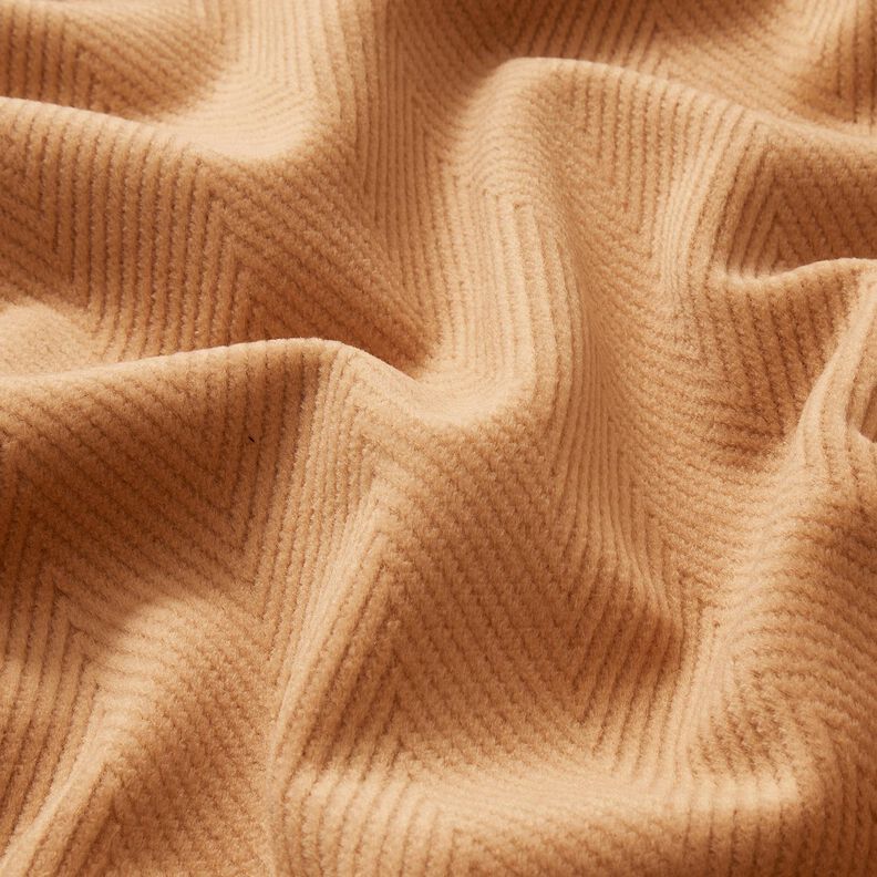 Tissu pour manteau chevrons larges – marron clair, image number 2