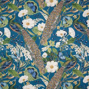 Tissu de décoration Gobelin Paon – pétrole, 