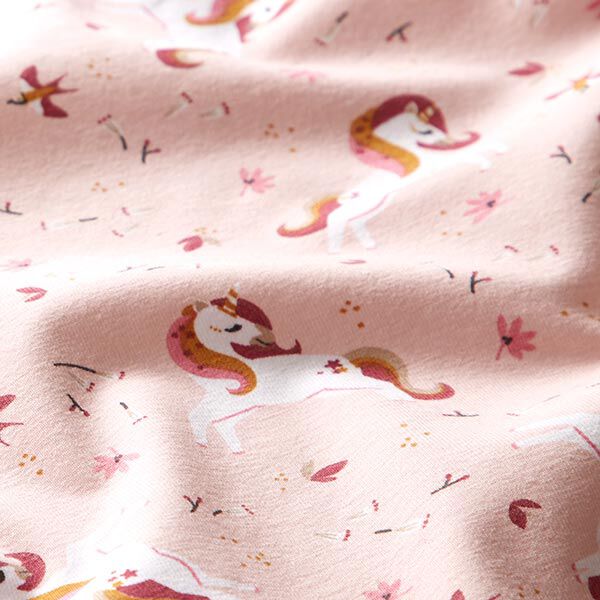 Jersey coton Licorne romantique – rosé,  image number 2
