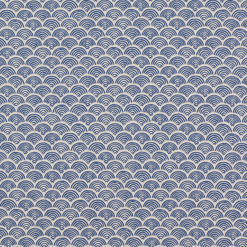 Tissu de décoration Semi-panama Arcs ondulés – nature/indigo,  image number 1