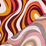 Satin de coton Vagues rétro | Poppy Fabrics – rouge bordeaux/jaune curry,  thumbnail number 4