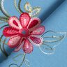 Popeline coton Broderie bouquets de fleurs – bleu brillant/baies,  thumbnail number 4