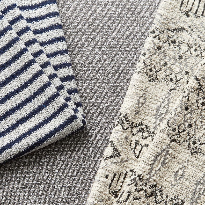 Tricot bouclé à rayures et paillettes – blanc/bleu marine,  image number 6