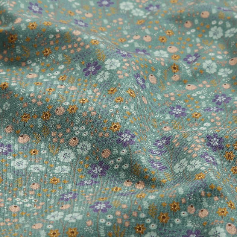 Jersey coton prairie fleurie au milieu de la forêt Impression numérique – roseau,  image number 2