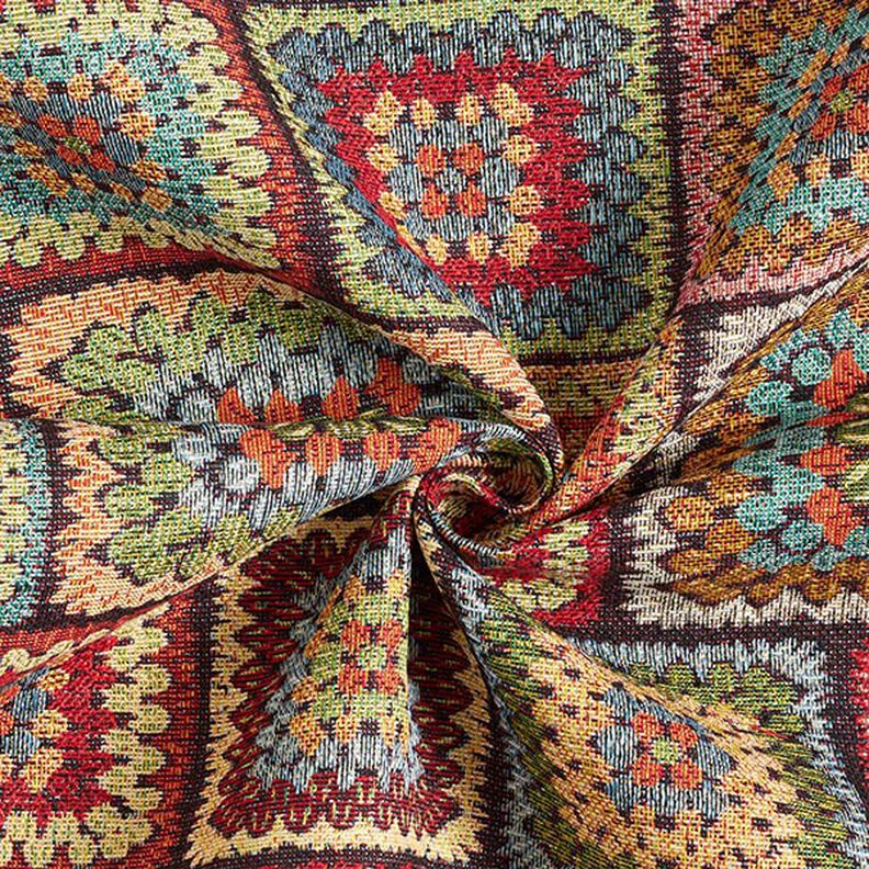 Tissu de décoration Gobelin Aspect crocheté – noir/rouge,  image number 3