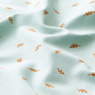 GOTS Jersey coton Feuilles – vert pastel, 