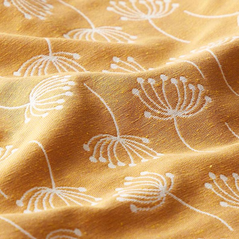 Tissu d’ameublement Jacquard Fleurs de pissenlit – moutarde,  image number 2