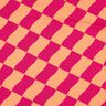Softsweat carreaux ondulés | Poppy Fabrics – rose intense/orange pêche,  thumbnail number 1