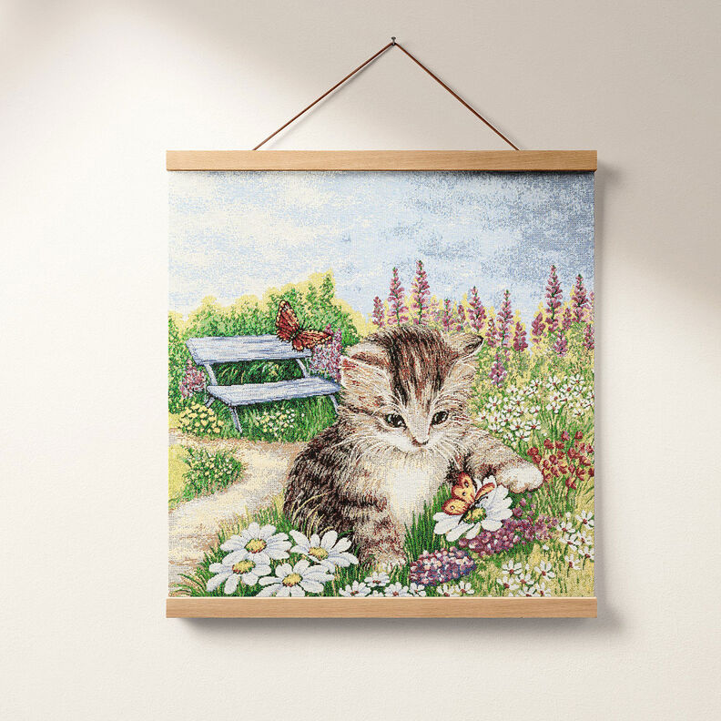 panneau décoratif Gobelin Chaton joueur – carmin/beige clair,  image number 7
