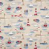 Tissu de décoration Semi-panama Bateaux – bleu/rouge,  thumbnail number 1