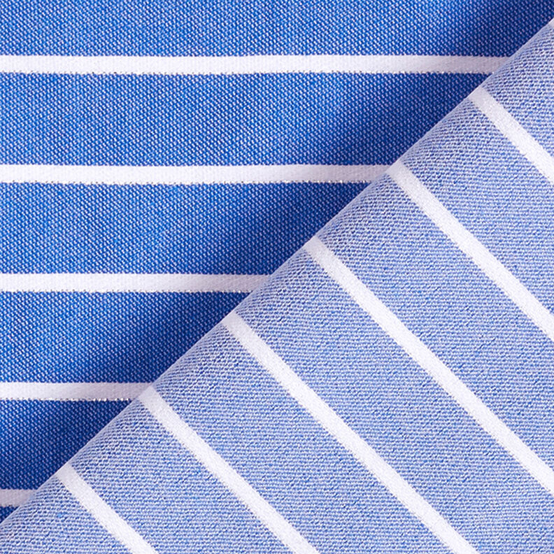 Viscose stretch à rayures pailletées – bleu/blanc,  image number 4