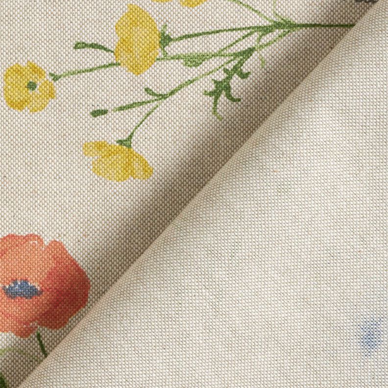 Coton enduit Fleurs alpines – nature/bleu,  image number 5