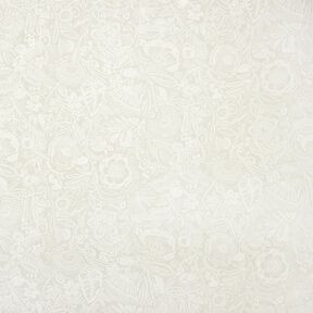 Tissu de décoration Semi-panama Paisley fleuri – nature/blanc, 