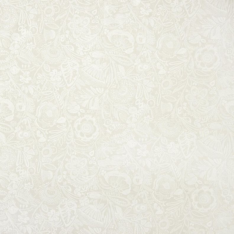 Tissu de décoration Semi-panama Paisley fleuri – nature/blanc,  image number 1
